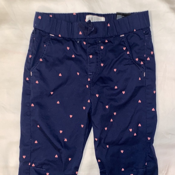 H&M heart navy blue pants Girls size 5/6 - Picture 2 of 5